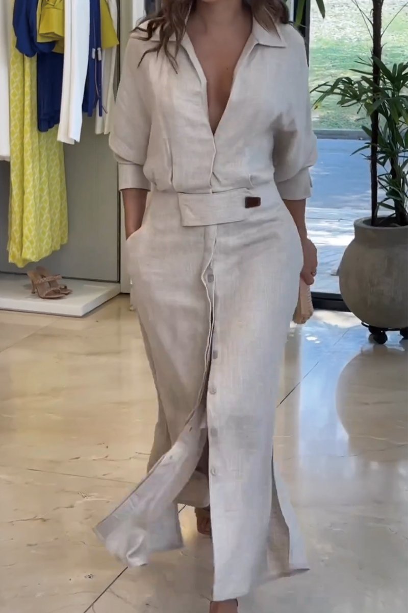 Linnea | Långklänning med V-ringning i elegant stil